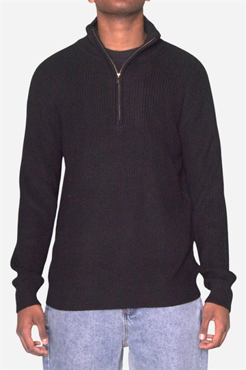 Basic - Half Zip Strik - Black